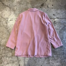 画像2: PINK COLOR DOUBLE POCKET DESIGN OVER TAILOR JACKET / Ladies L(16)  (2)