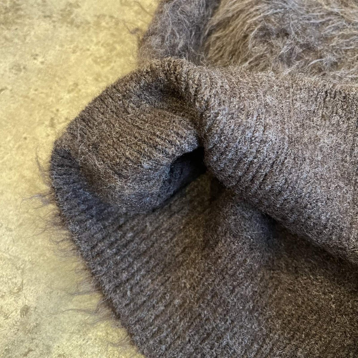 画像5: 3 BUTTON LONG SHAGGY DESIGN KNIT VEST / Ladies L (5)