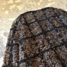 画像9: SPANGLES MIX CHECK PATTERN FRINGES CARDIGAN / Mens L (9)