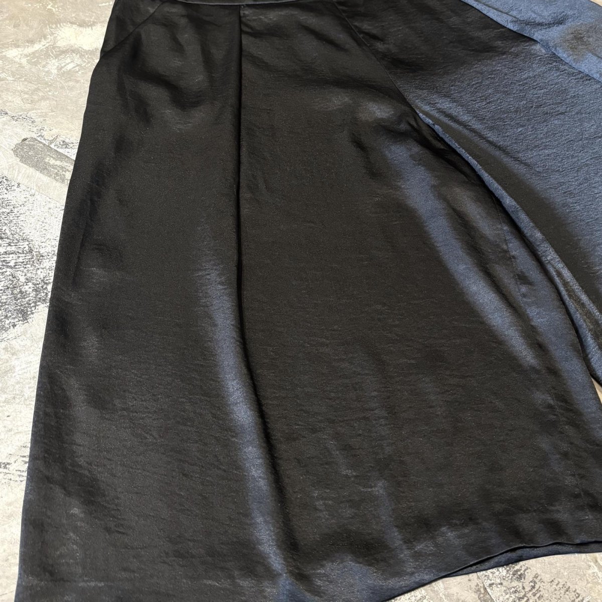 画像5: LUSTER BLACK COLOR WIDE SILHOUETTE SHORTS / W34 (5)