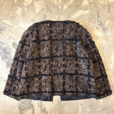 画像2: SPANGLES MIX CHECK PATTERN FRINGES CARDIGAN / Mens L (2)