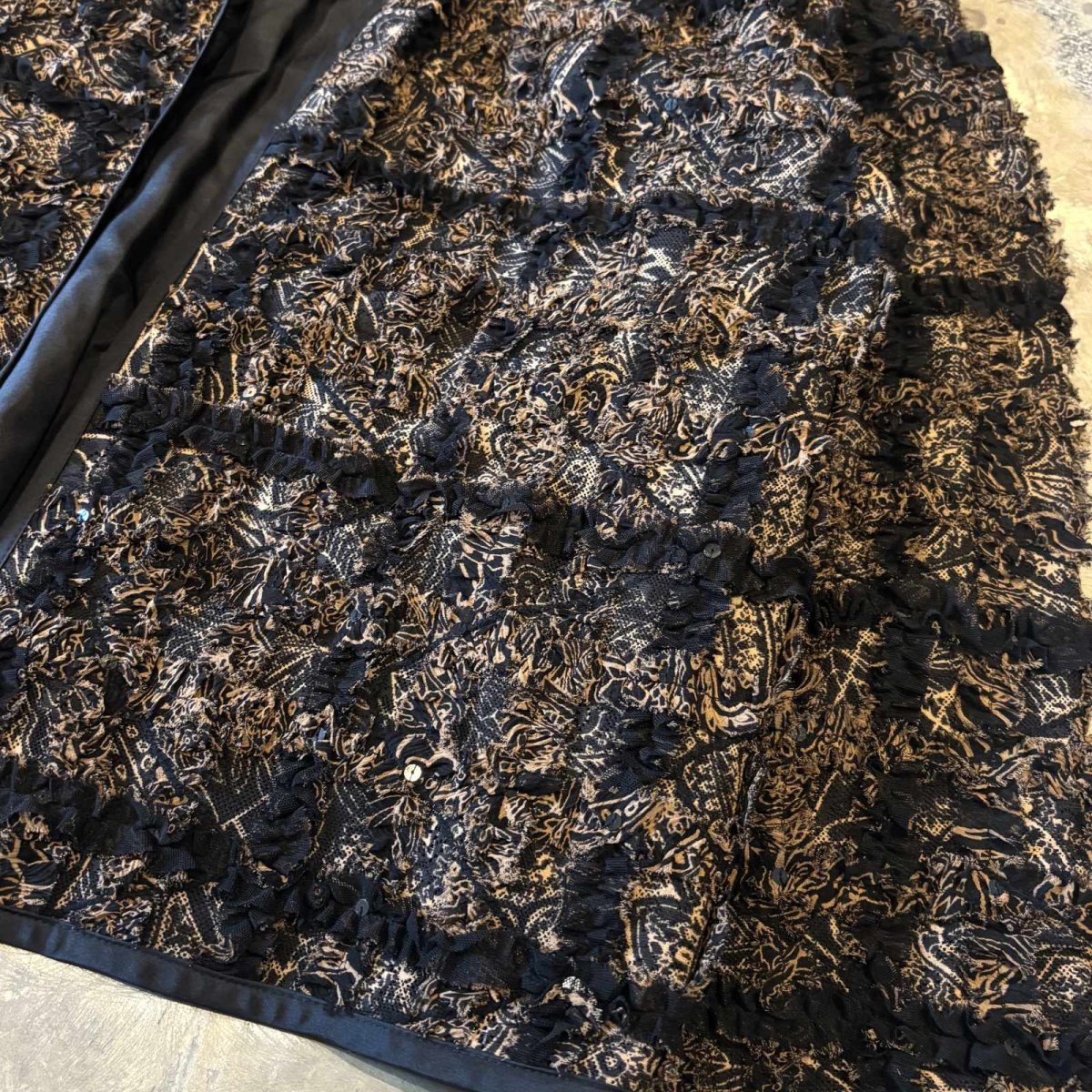 画像6: SPANGLES MIX CHECK PATTERN FRINGES CARDIGAN / Mens L (6)