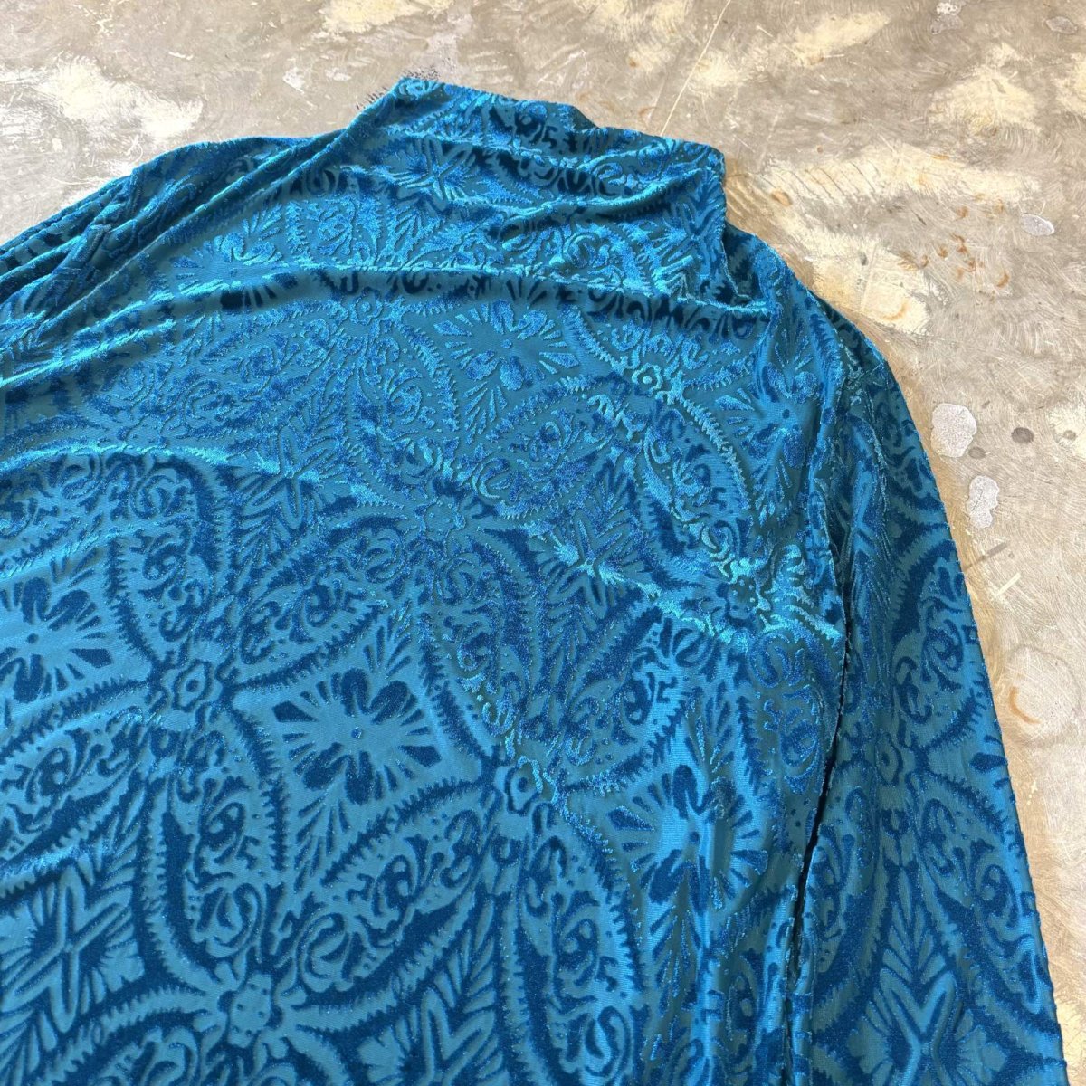 画像4: SHEER×VELOUR PATTERN HI-NECK L/S TOPS / Mens XXL(L)  (4)