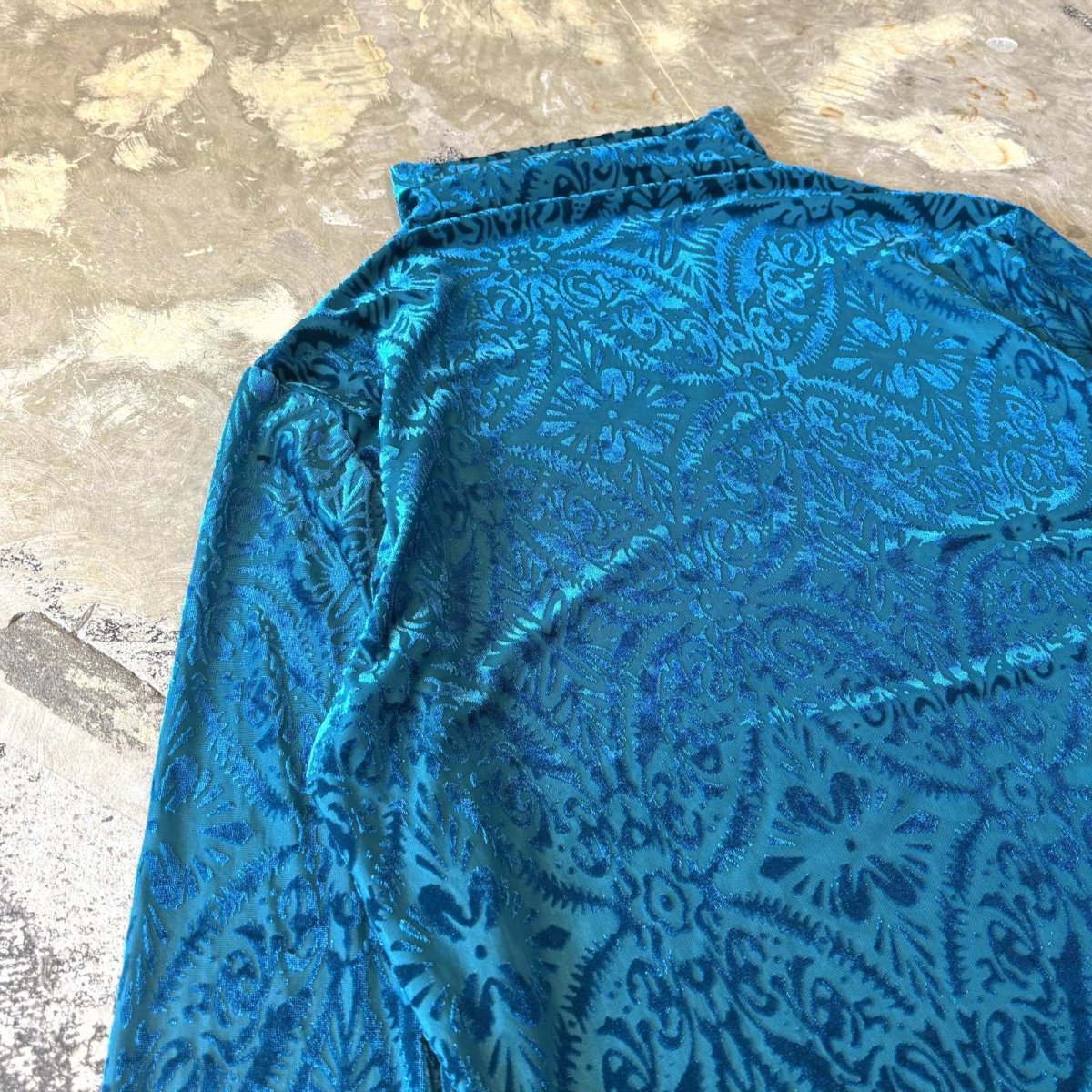 画像9: SHEER×VELOUR PATTERN HI-NECK L/S TOPS / Mens XXL(L)  (9)