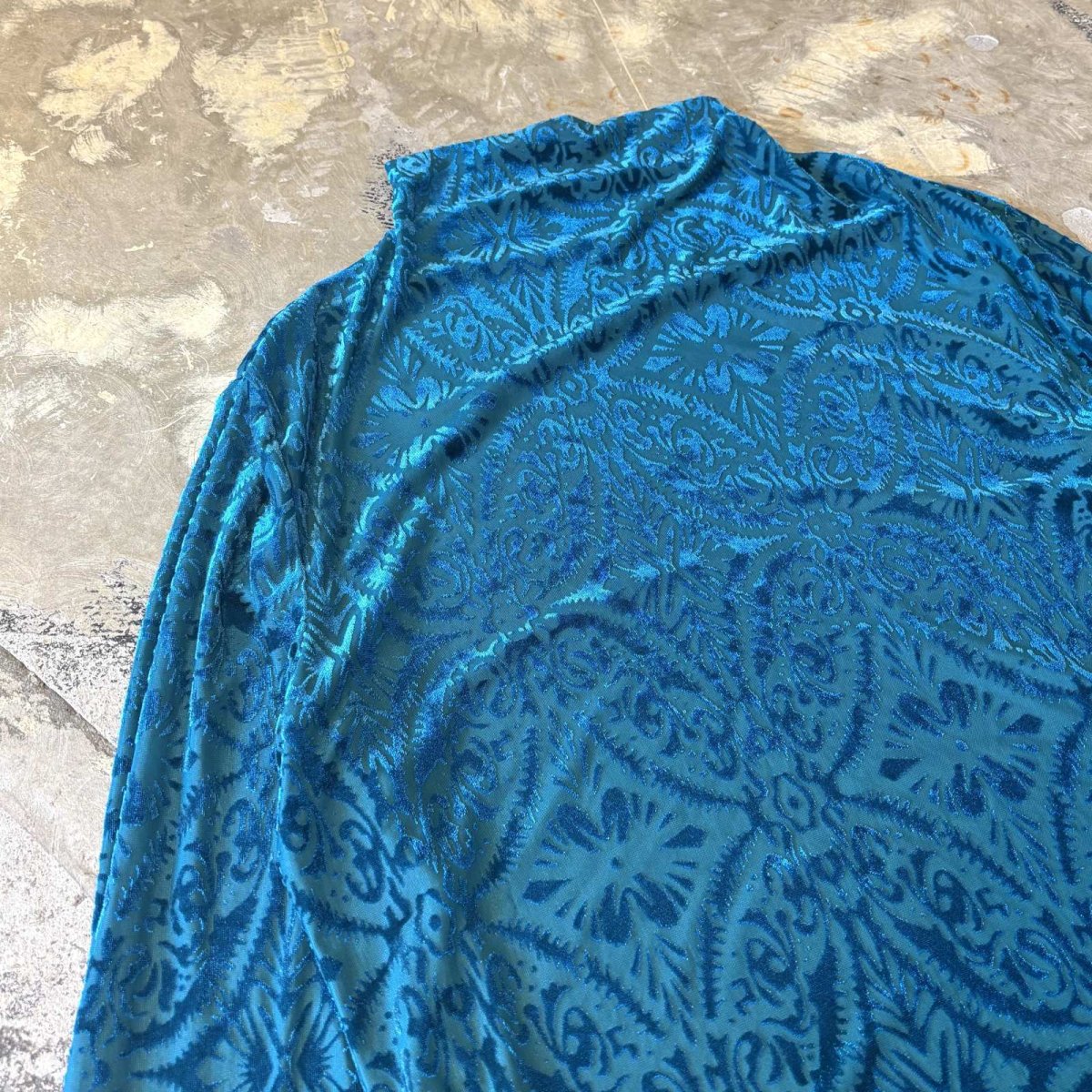 画像3: SHEER×VELOUR PATTERN HI-NECK L/S TOPS / Mens XXL(L)  (3)