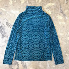 画像1: SHEER×VELOUR PATTERN HI-NECK L/S TOPS / Mens XXL(L)  (1)