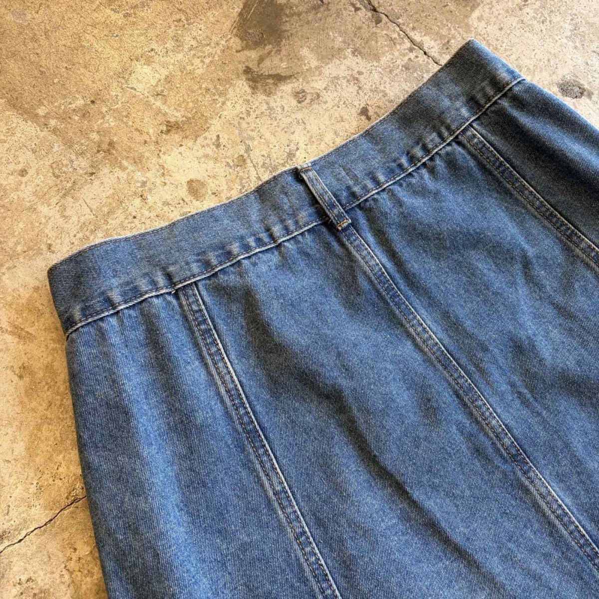 画像10: SIDE DESIGN POCKET DENIM WRAP SKIRT / W30 (10)