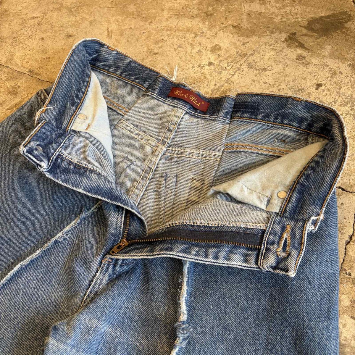 画像6: 【Wiz&Witch】"UNITED" TWINS WIDE DENIM PANTS / W29 (6)