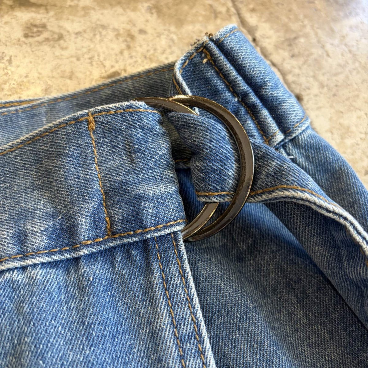 画像6: SIDE DESIGN POCKET DENIM WRAP SKIRT / W30 (6)