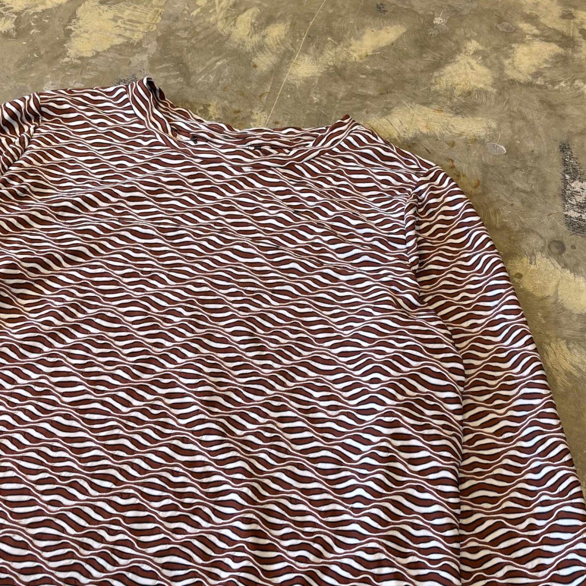 画像4: ALL OVER WAVE PATTERN L/S TOPS / Mens M (4)