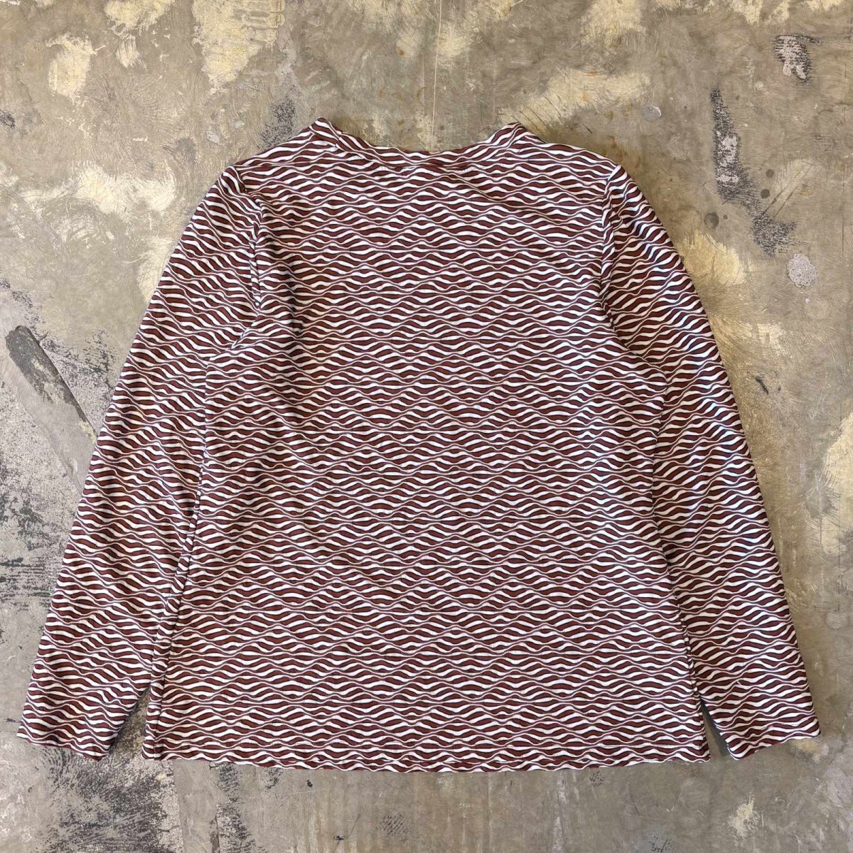 画像2: ALL OVER WAVE PATTERN L/S TOPS / Mens M (2)