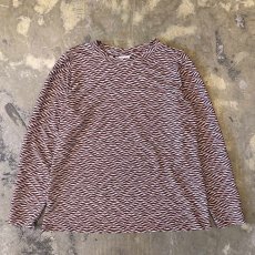 画像1: ALL OVER WAVE PATTERN L/S TOPS / Mens M (1)