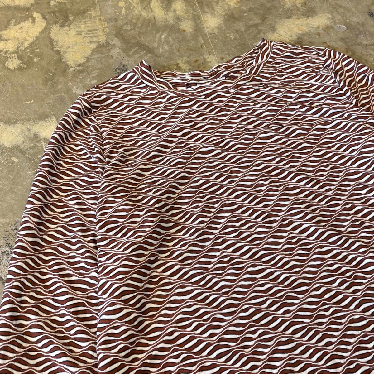 画像3: ALL OVER WAVE PATTERN L/S TOPS / Mens M (3)