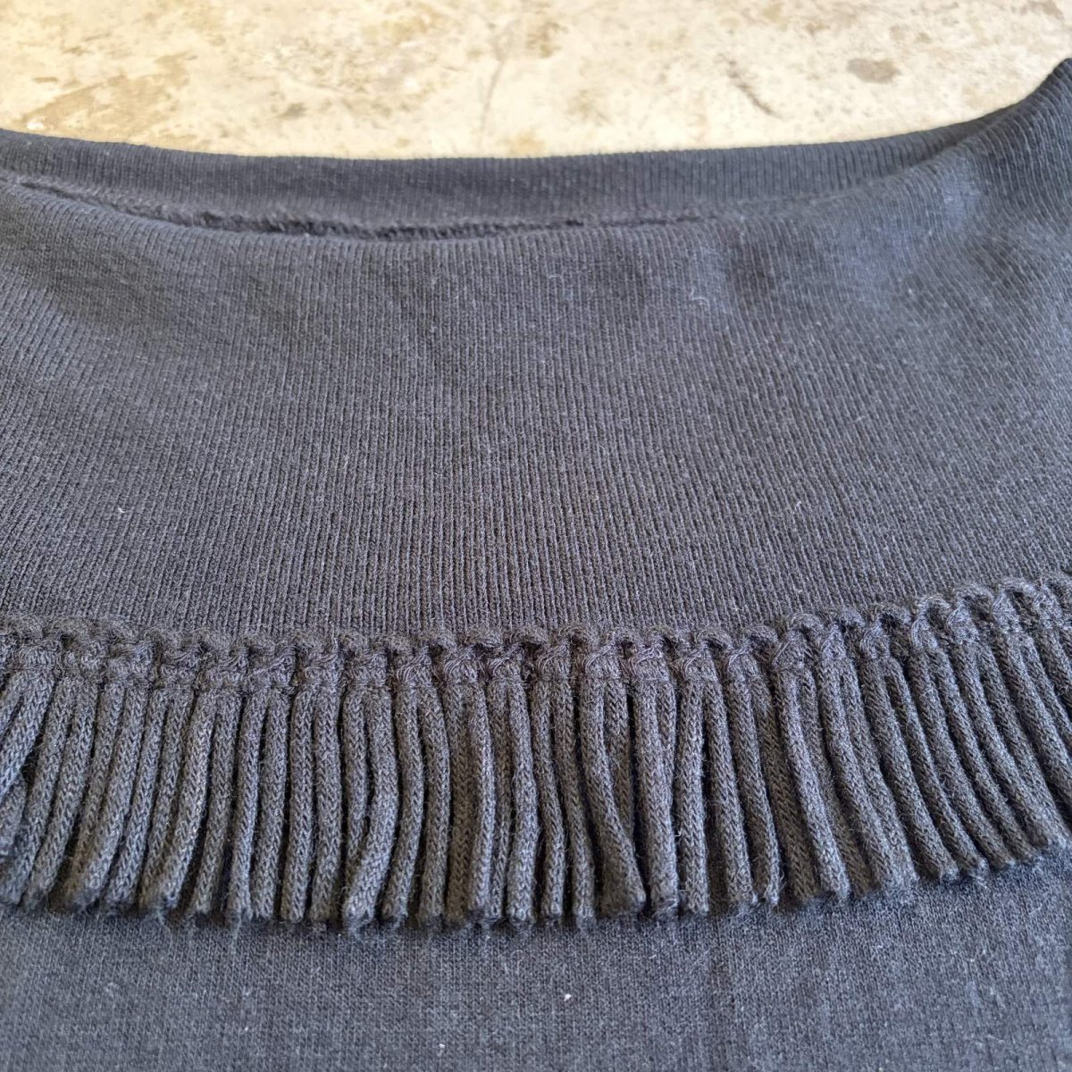 画像5: BOAT NECK FRINGE DESIGN L/S TOPS / Ladies 3X(L) (5)