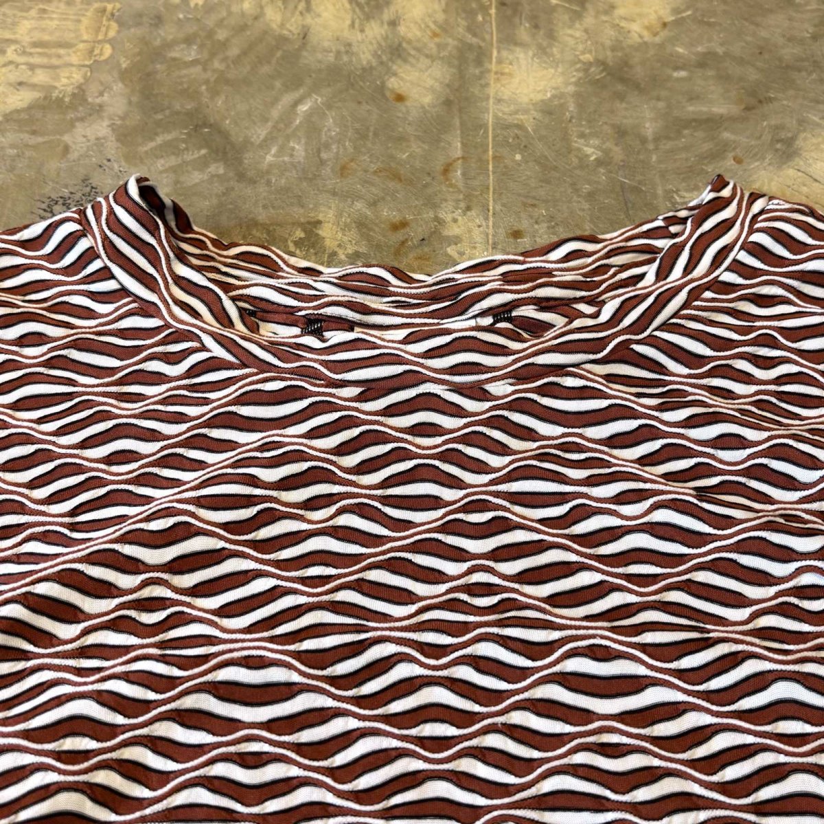 画像10: ALL OVER WAVE PATTERN L/S TOPS / Mens M (10)