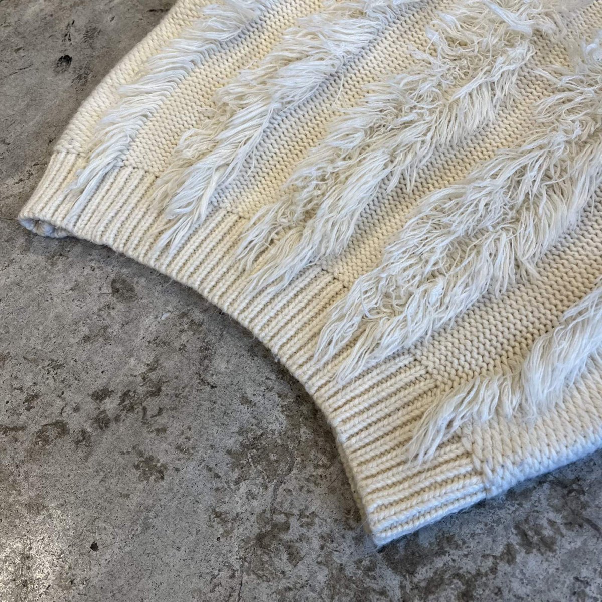 画像4: FRINGE LINE SHORT DESIGN  KNIT SWEATER / Ladies M(S)  (4)