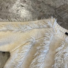 画像9: FRINGE LINE SHORT DESIGN  KNIT SWEATER / Ladies M(S)  (9)