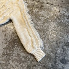 画像7: FRINGE LINE SHORT DESIGN  KNIT SWEATER / Ladies M(S)  (7)