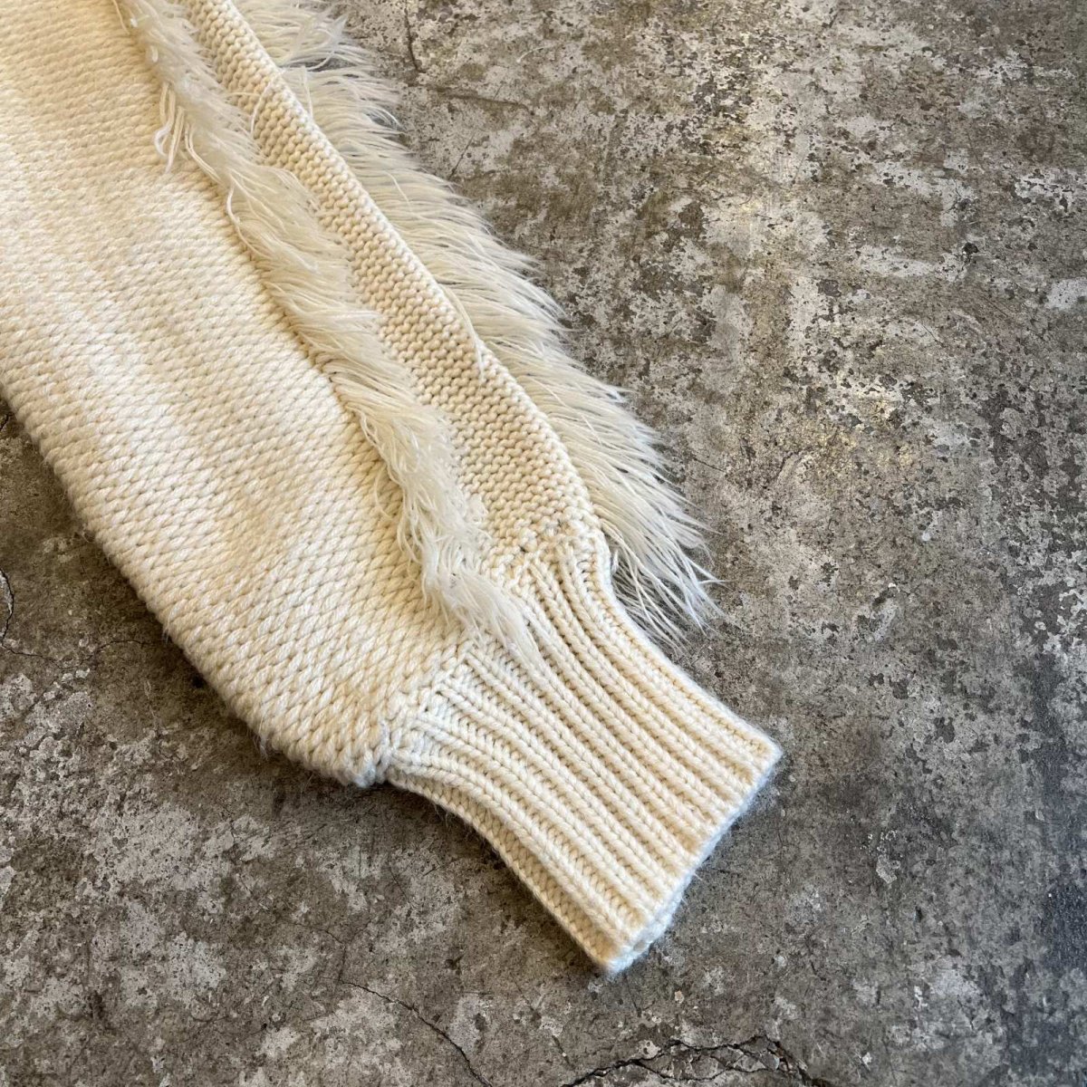 画像6: FRINGE LINE SHORT DESIGN  KNIT SWEATER / Ladies M(S)  (6)