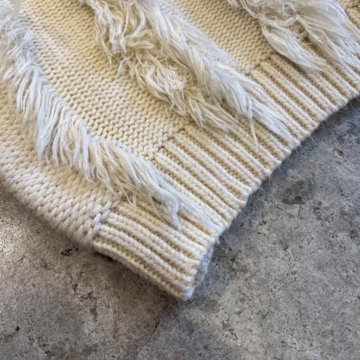 画像3: FRINGE LINE SHORT DESIGN  KNIT SWEATER / Ladies M(S)  (3)