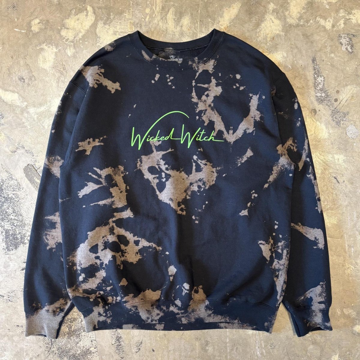 画像1: "WICKED WITCH" PRINTED BLEACHED SWEAT / Mens L (1)