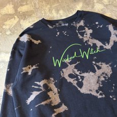 画像3: "WICKED WITCH" PRINTED BLEACHED SWEAT / Mens L (3)