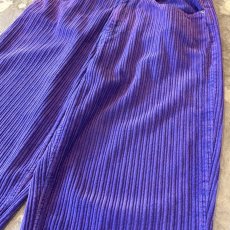 画像4: PURPLE COLOR CORDUROY WIDE SILHOUETTE PANTS / W33 (4)