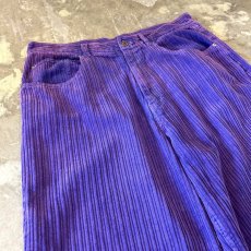 画像3: PURPLE COLOR CORDUROY WIDE SILHOUETTE PANTS / W33 (3)