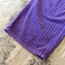 画像8: PURPLE COLOR CORDUROY WIDE SILHOUETTE PANTS / W33 (8)