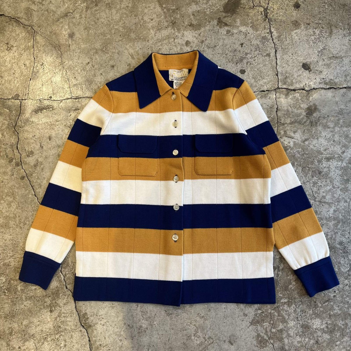 画像1: MULCH BORDER DOUBLE POCKET DESIGN KNIT JACKET / Ladies M(L) (1)