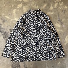 画像1: ALL OVER BICOLOR PATTERN HI-NECK L/S TOPS / Mens XL  (1)