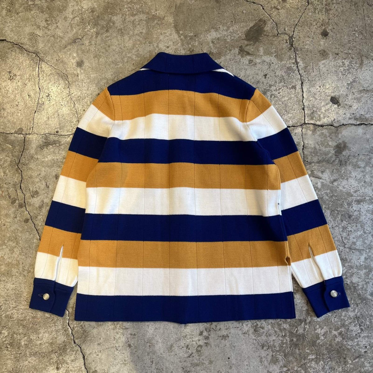 画像2: MULCH BORDER DOUBLE POCKET DESIGN KNIT JACKET / Ladies M(L) (2)