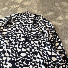 画像4: ALL OVER BICOLOR PATTERN HI-NECK L/S TOPS / Mens XL  (4)