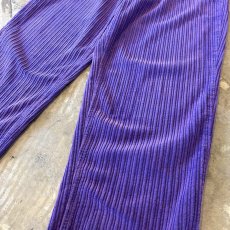 画像6: PURPLE COLOR CORDUROY WIDE SILHOUETTE PANTS / W33 (6)