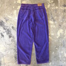 画像2: PURPLE COLOR CORDUROY WIDE SILHOUETTE PANTS / W33 (2)