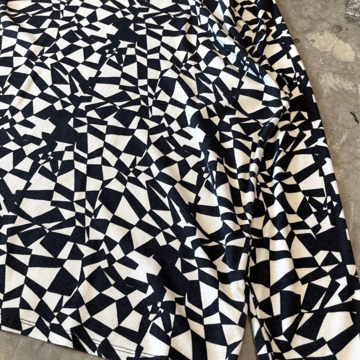 画像6: ALL OVER BICOLOR PATTERN HI-NECK L/S TOPS / Mens XL  (6)