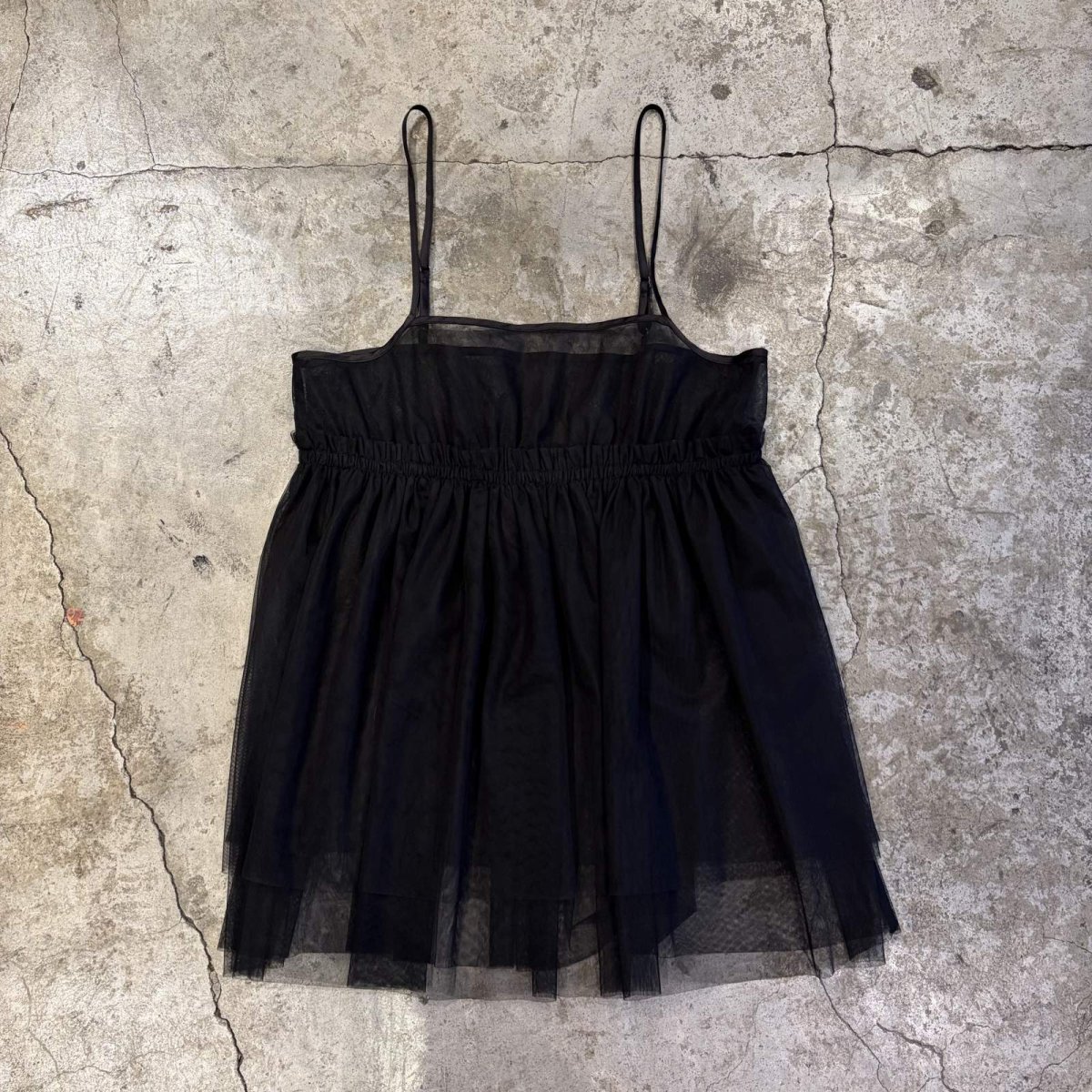 画像1: BLACK COLOR TULLE CAMISOLE TUNIC / Ladies M (1)