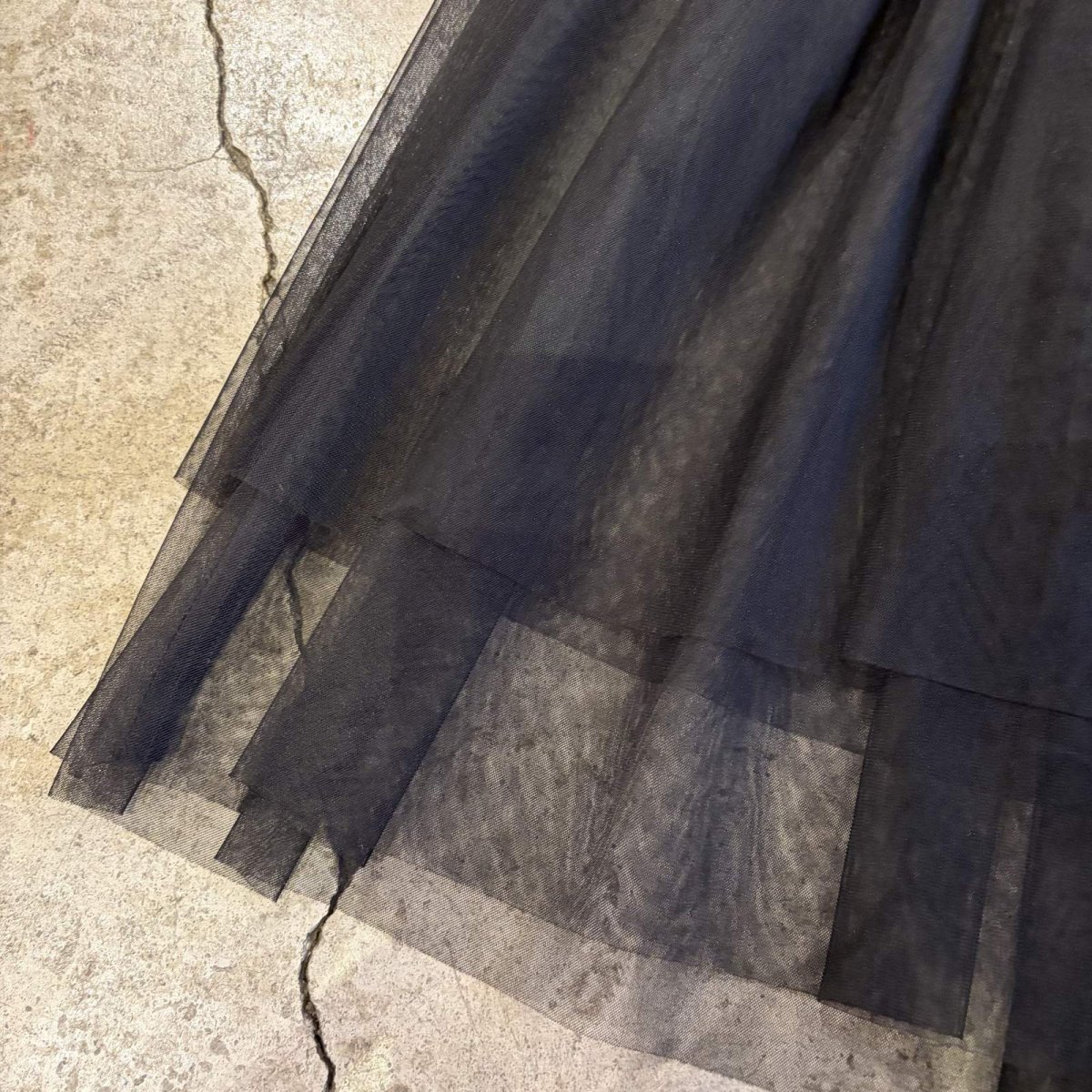 画像10: BLACK COLOR TULLE CAMISOLE TUNIC / Ladies M (10)