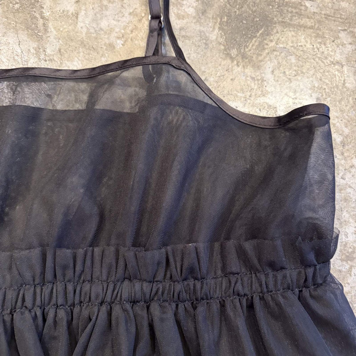 画像5: BLACK COLOR TULLE CAMISOLE TUNIC / Ladies M (5)