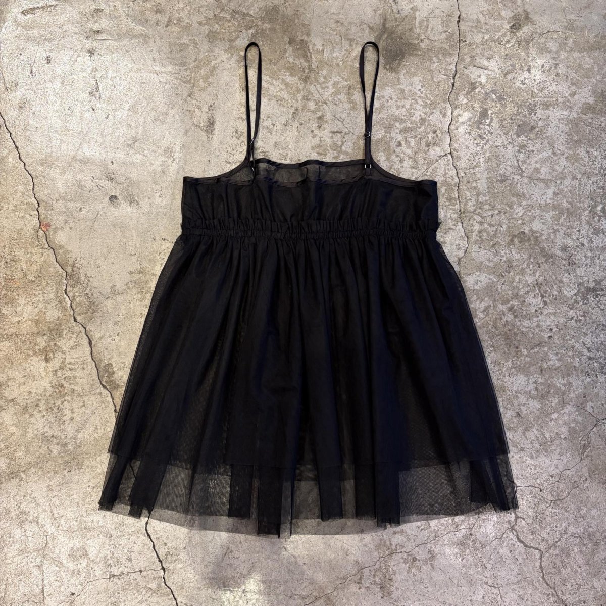画像2: BLACK COLOR TULLE CAMISOLE TUNIC / Ladies M (2)