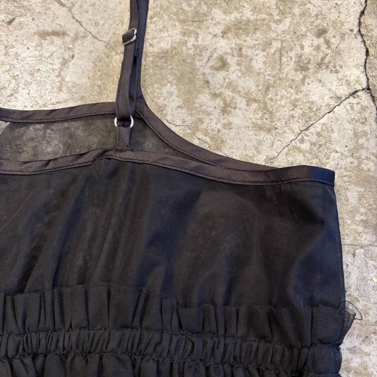 画像8: BLACK COLOR TULLE CAMISOLE TUNIC / Ladies M (8)