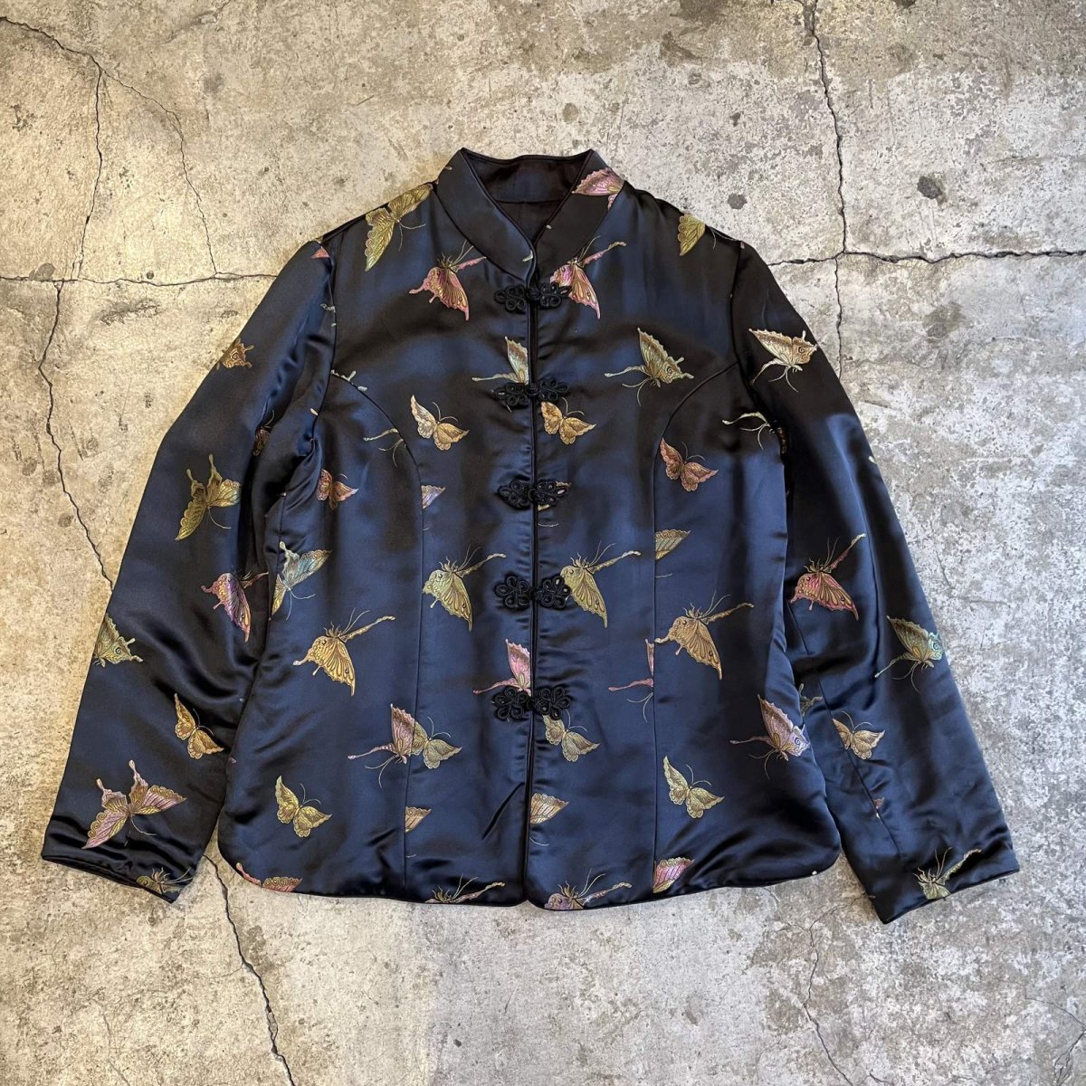 画像1: MIX COLOR BUTTERFLY PATTERN DESIGN CHINA JACKET / Ladies M (1)