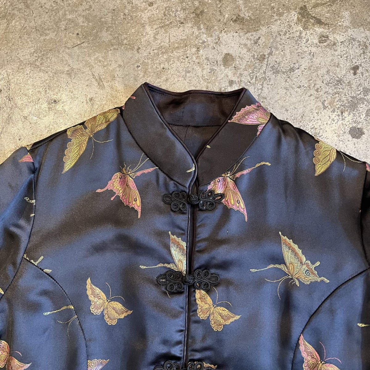 画像8: MIX COLOR BUTTERFLY PATTERN DESIGN CHINA JACKET / Ladies M (8)