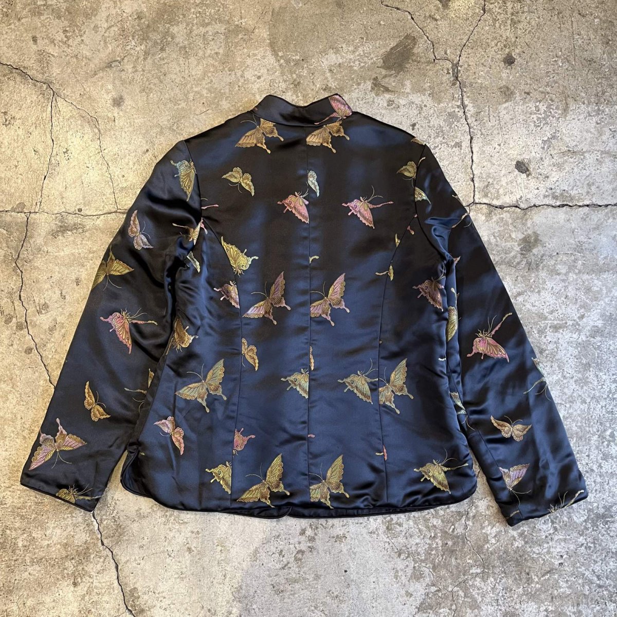 画像2: MIX COLOR BUTTERFLY PATTERN DESIGN CHINA JACKET / Ladies M (2)