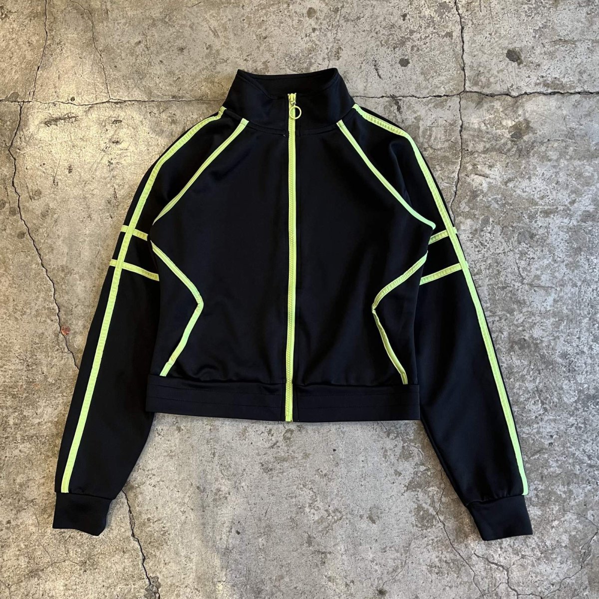 画像1: COLOR PIPING LINE SHORT DESIGN ZIP UP JACKET / Ladies M(L) (1)