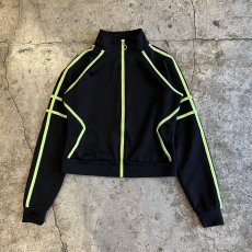 画像1: COLOR PIPING LINE SHORT DESIGN ZIP UP JACKET / Ladies M(L) (1)