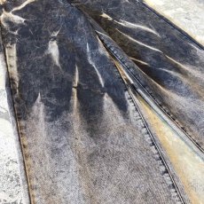 画像5: BLEACHED PATTERN WIDE SILHOUETTE DENIM PANTS / W30 (5)