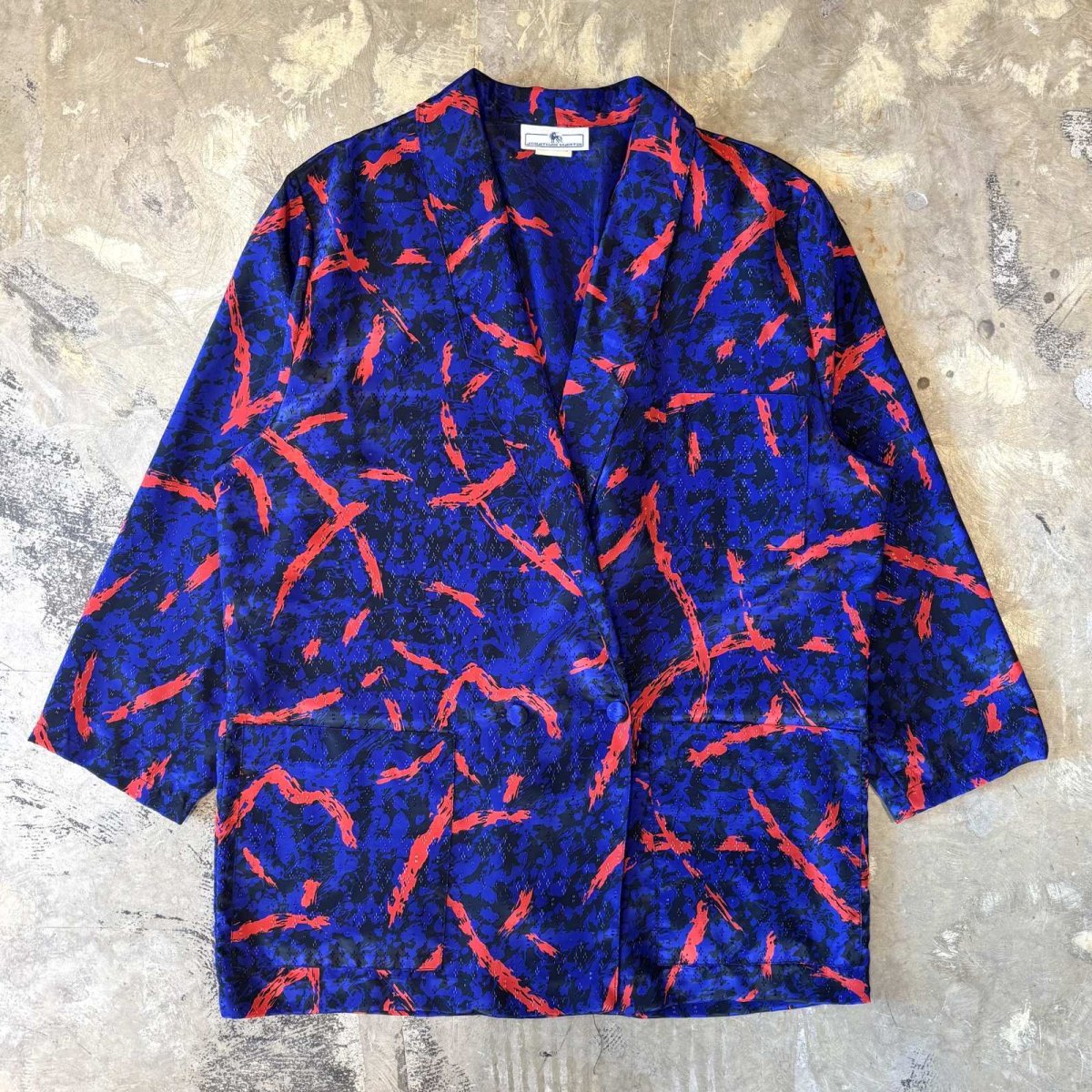 画像1: ALL OVER ARTISTIC PATTERN TAILORED JACKET / Mens M / MADE IN USA (1)