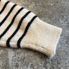 画像8: OPEN NECK COLLAR BORDER PATTERN KNIT TOPS / Ladies M (8)