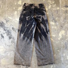 画像2: BLEACHED PATTERN WIDE SILHOUETTE DENIM PANTS / W30 (2)